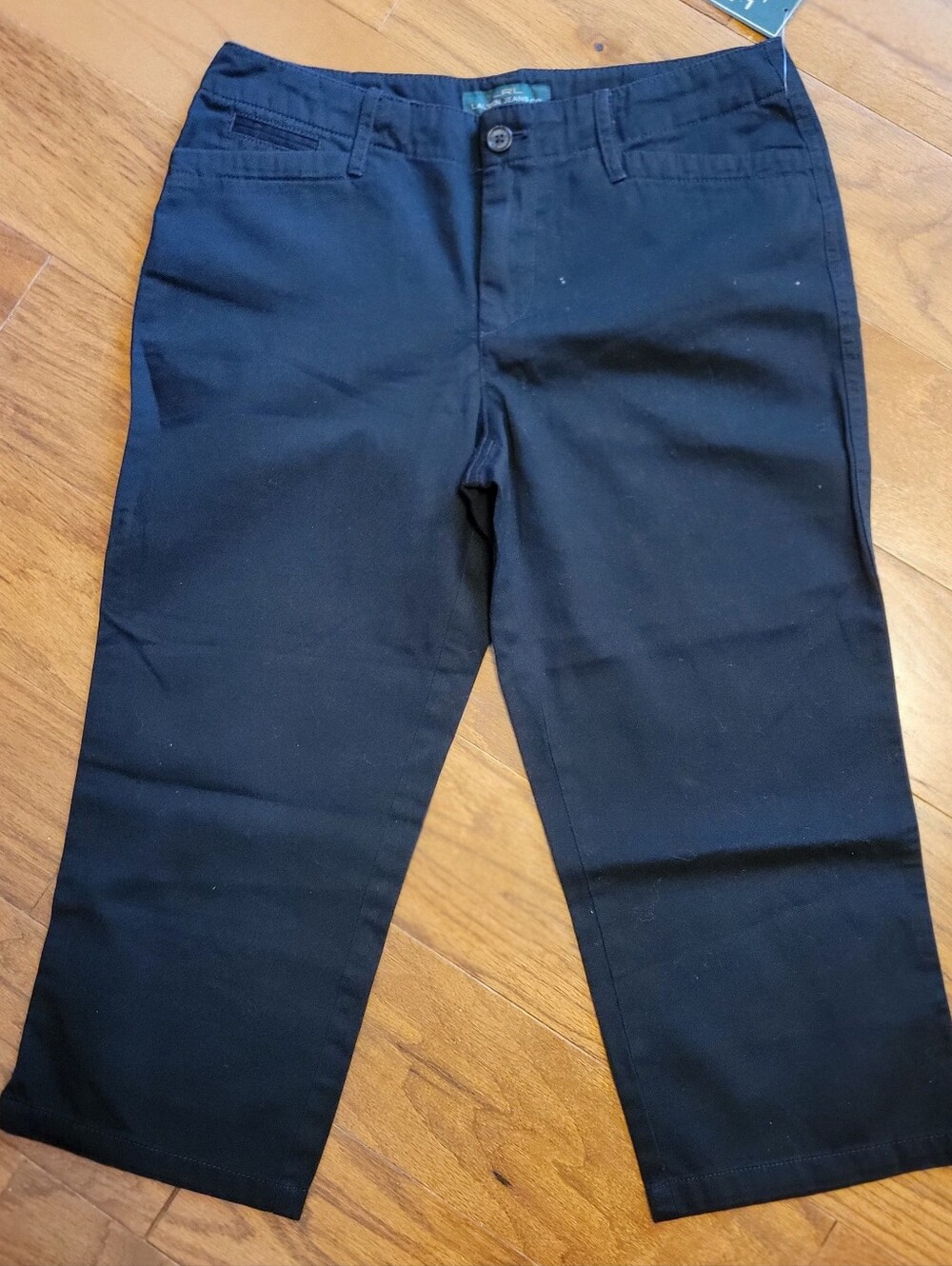 LRL Lauren Ralph Lauren Vintage Black Cotton Capri Pant 6 NWT